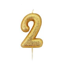 Picture of AGE 2 GOLD NUMERAL CANDLE 7CM
